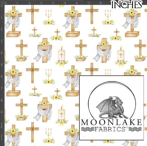 Religious easter cross fabric - easter,