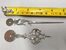 A NICE PAIR ANTIQUE REPRODUCTION STEEL LONGCASE/GRANDFATHER CLOCK HANDS.LOT B.