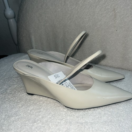 Zara ecru slingback wedge heel - zara,