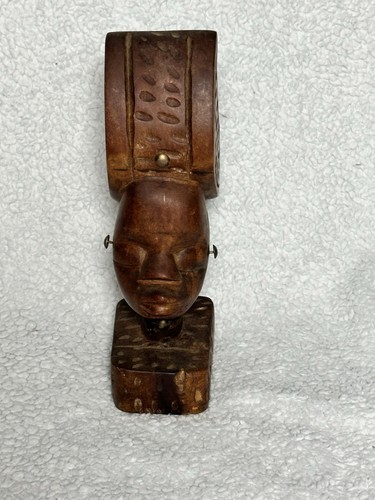African tribal wood busts - african,
