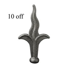 10  Metal Flame Rail Heads