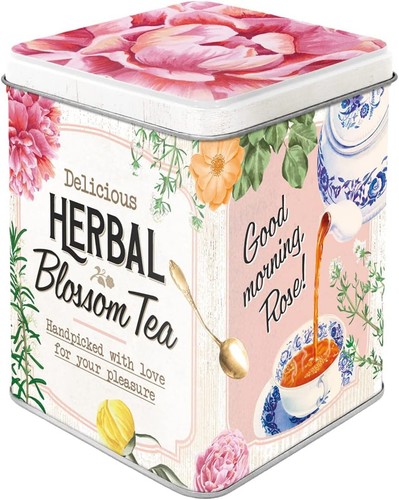 Vintage style retro tea caddy - tea,