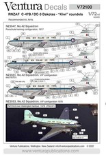 Ventura Decals V72100 1/72 scale  RNZAF C-47 / DC-3 Dakotas - “Kiwi” roundels