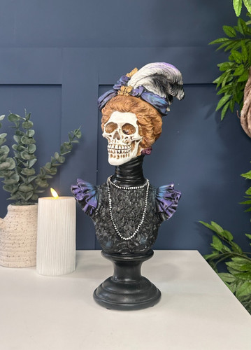 Skeleton lady bust ornament - skeleton, |