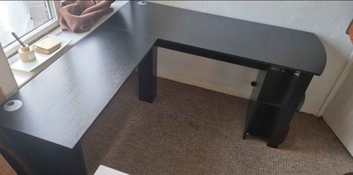 Black corner desk - black,