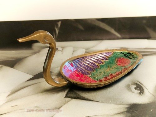 Brass swan ring trinket - brass,