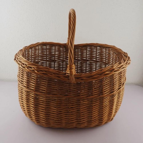 Vintage wicker handle basket - vintage,