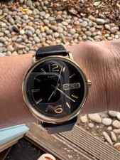 Marc Jacobs Black and Gold Round Watch