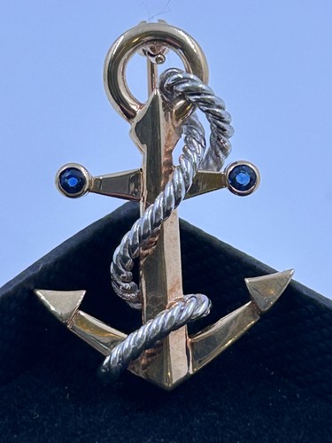 18ct gold anchor - 18ct, brooch