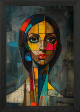 cubism portrait Framed Wall