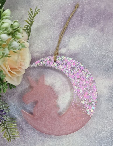 Handmade resin moon unicorn - resin,