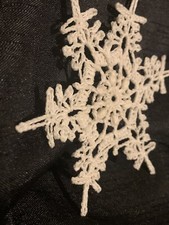 Vintage White Hand Crochet  3D Christmas Star ⭐️Handmade  Snowflake Decoration