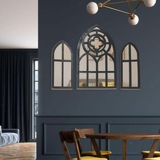 3 Pieces Gothic Wall Mirrors Baroque Wall Mirrors for Bathroom Living Room