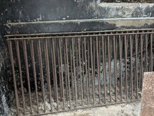 Antique heavy steel bar stable part partion. solid used condition.