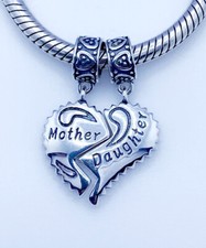 Mother & Daughter Double Charm Mum Love Heart Genuine 925 Sterling Silver 💖