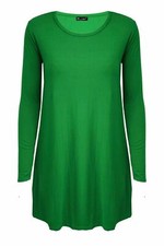 Ladies Long Sleeve Plain Swing/Skater Dress UK 8 - 24