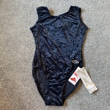 The Zone Black Velour Gymnastics Dance Sleeveless Leotard Measurements In Photos