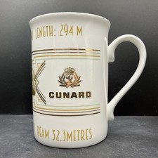 Cruise Liner Cunard Q.V. with Specifications Bone China Mug