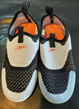 Speedo Junior Surf Strider Water Shoes White Black Size S 11-12 Beach Pool