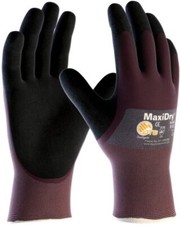 ATG MaxiDry Ultimate Black Fitted Palm Coated Work Gloves,Sizes Med,Large,XL,XXL