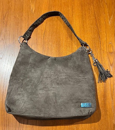 Large brown faux suede slouch - brown,