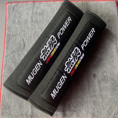Black mugen seatbelt covers