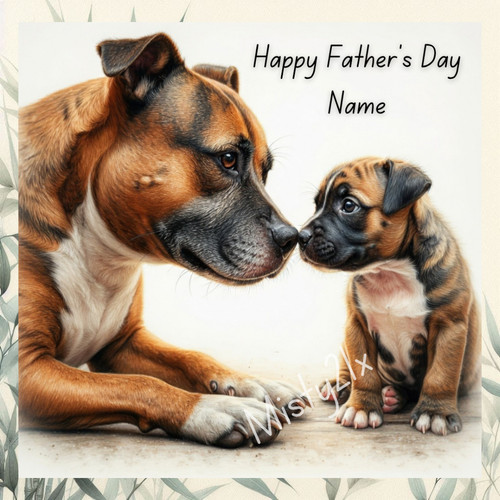 Personalised staffy greeting - personalised,