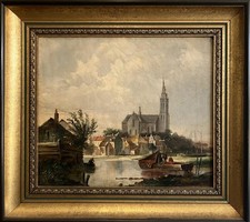 Antique oil painting - painting, dutch