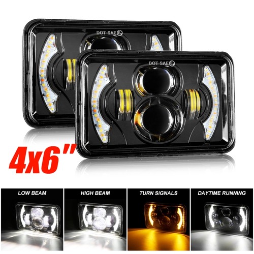 2pcs 4x6 inch square - square, led