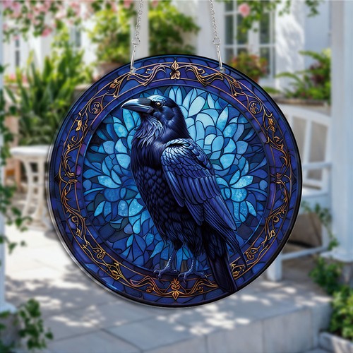 Blue raven suncatcher - blue,