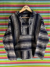 Vintage Men’s Baja Surfer Hippy Party Festival Hoodie Multicoloured White Uk L