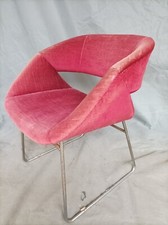 1960's STYLE DINING CHAIR CHROME STEEL FRAME POLISHED ALUMINIUM