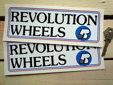 REVOLUTION WHEELS Car STICKERS 8" Pair Mini Cooper BDA Escort Race Rally Racing