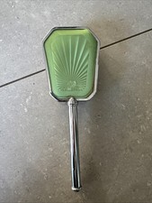 Vintage Single hairbrush in chrome and green art deco style