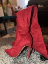 Womens red thigh high boots