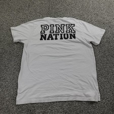 PINK Shirt Womens L White