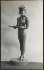 It's Not a DUMB WAITER! Carved (?) Figurine. Vintage Real Photo Postcard (B)