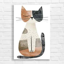 Whimsical Cat Modern Abstract