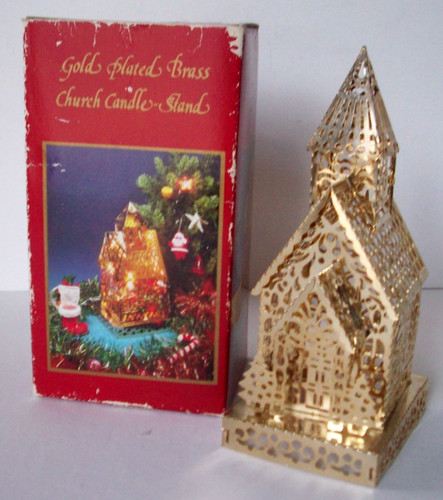 Gold plated brass church - plated,
