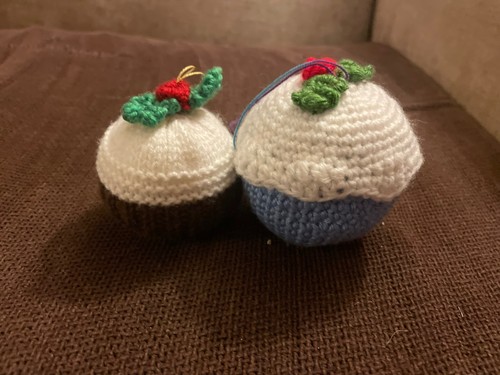 Hand knitted christmas pudding - christmas,