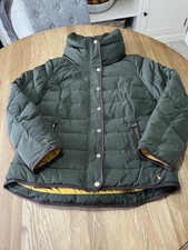 Joules Holthorpe Green And Gold Padded Jacket In Size 16