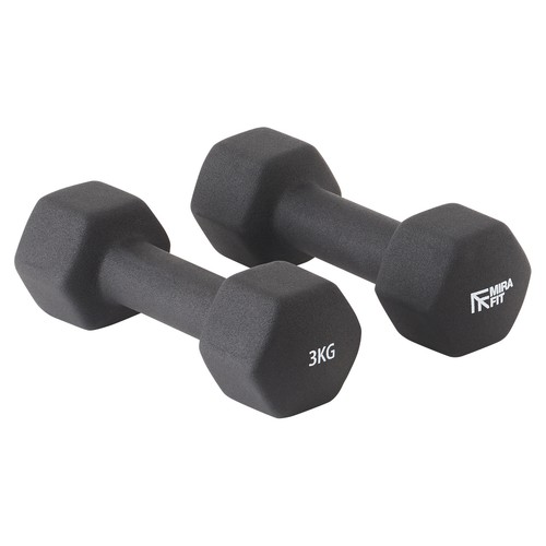 2x3kg mirafit hex dumbbells - mirafit,