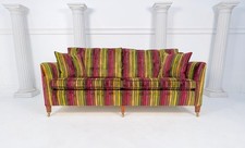 Immaculate Duresta George 3 Seater Velutti Purple Yellow Stripe Sofa -RRP £6,100