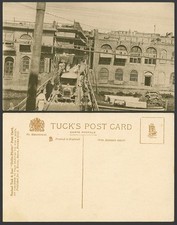 IRAQ Old Tuck's Postcard BASRA Vintage Motor Car on Whiteley Bridge Native Boats