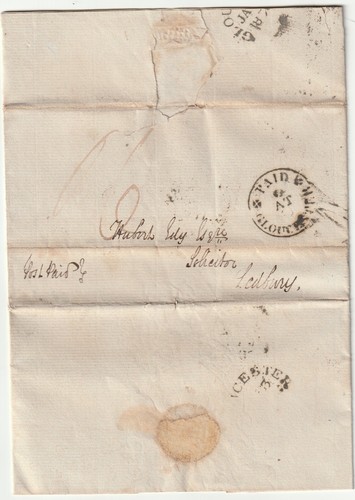 1830 paid gloucester pmk - 1830,