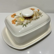Covered Butter Dish Vintage Marks & Spencer M&S Melamine Field Flowers 1980s VGC