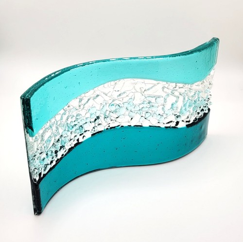 Handmade fused glass crushed