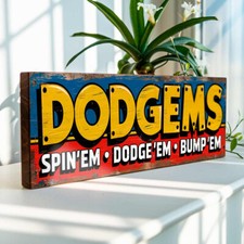Dodgems sign retro funfair - dodgems,