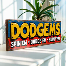 Dodgems Sign Retro Funfair Sign. Fairground Ride Sign Fun Vintage Carnival Style