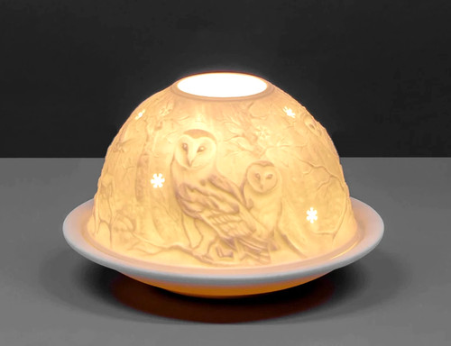 Barn owl tea light candle - light,